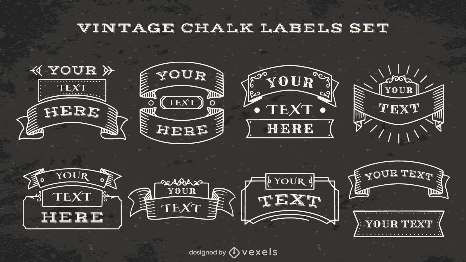 Conjunto de traços de etiqueta vintage personalizável