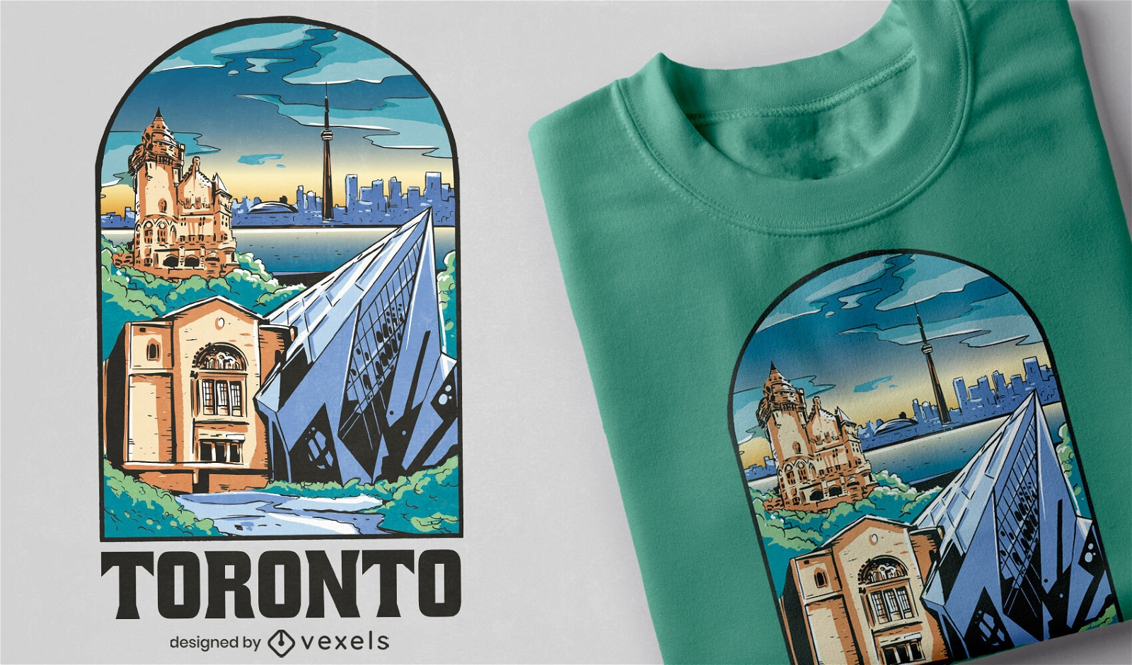 Design de camiseta com paisagem da cidade de Toronto