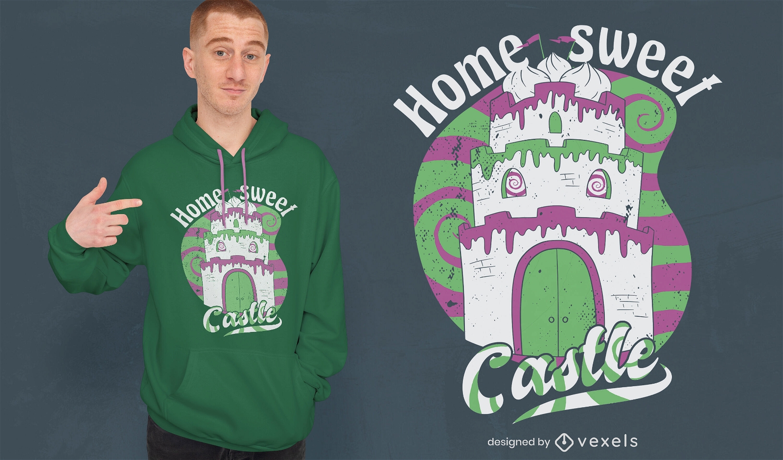 Design de t-shirt Sweet Castle cake
