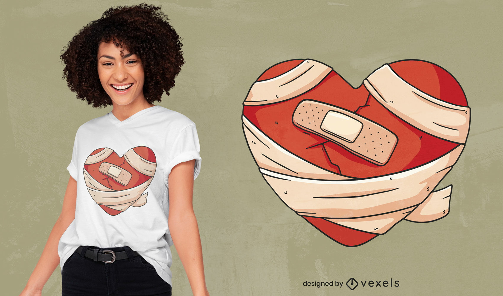 Gebrochenes Herz Anti-Valentinsgruß-T-Shirt-Design