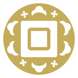 Chinesische ausgeschnittene Münze PNG-Design