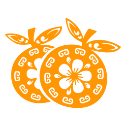 naranjas decorativas chinas recortadas Diseño PNG