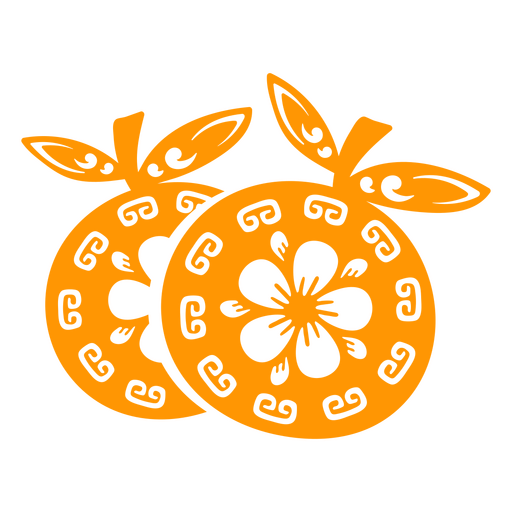 Chinesische ausgeschnittene Deko-Orangen PNG-Design