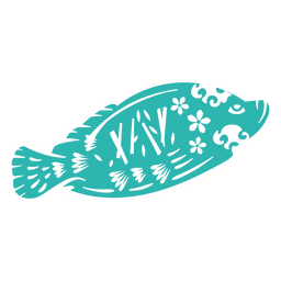 Chinese cut out fish PNG Design