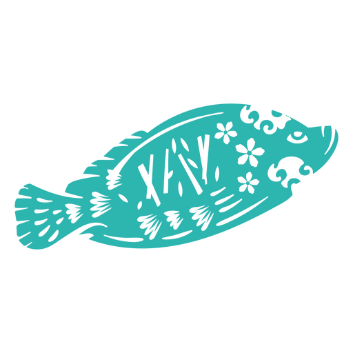 Chinese cut out fish PNG Design