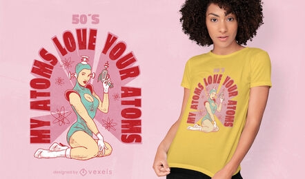 Futiristisches 50er Jahre Vintage Wissenschafts-T-Shirt Design