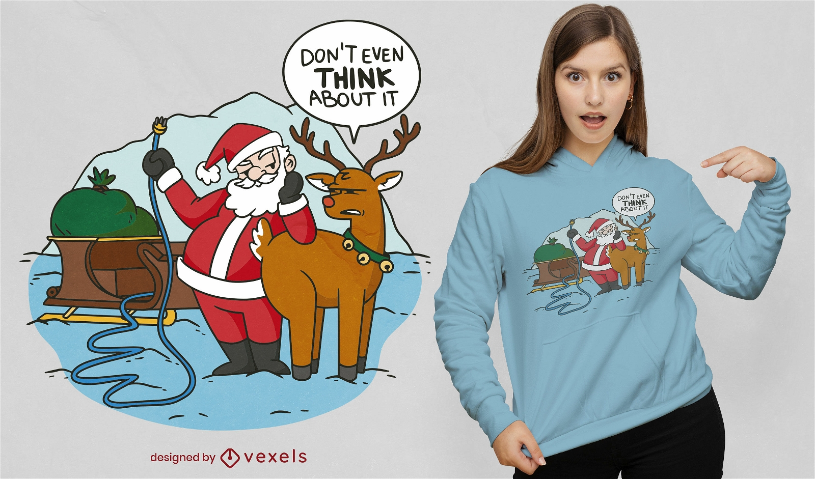 Design de t-shirt de Natal do Papai Noel safado