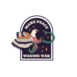 Eagle bird quote badge PNG Design