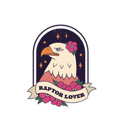Eagle raptor quote badge PNG Design
