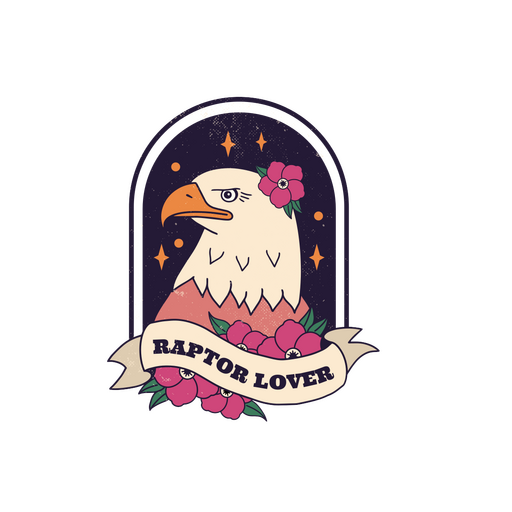 Eagle raptor quote badge PNG Design