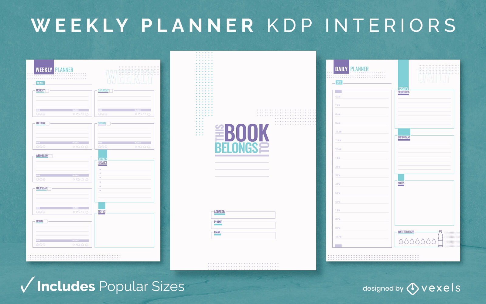 KDP do modelo de design do diário do planejador semanal