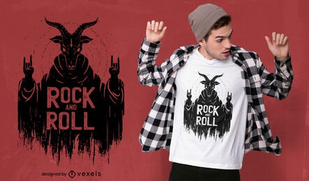 Diseño de camiseta grunge de criatura de rock and roll