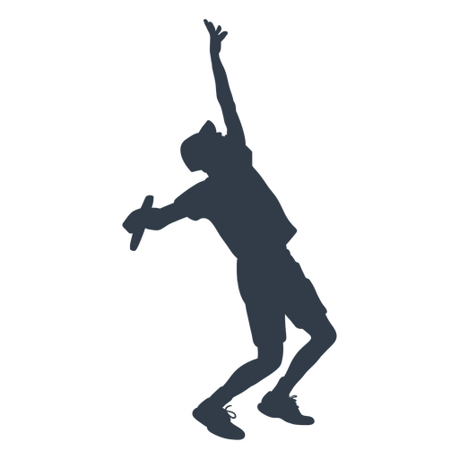 Silueta de hombre jugador de tenis Diseño PNG