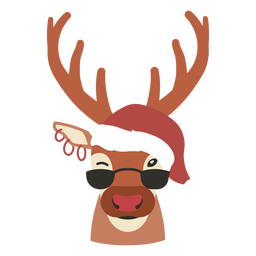 Rentier flache Weihnachten PNG-Design