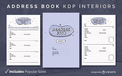 Address book template KDP interior design