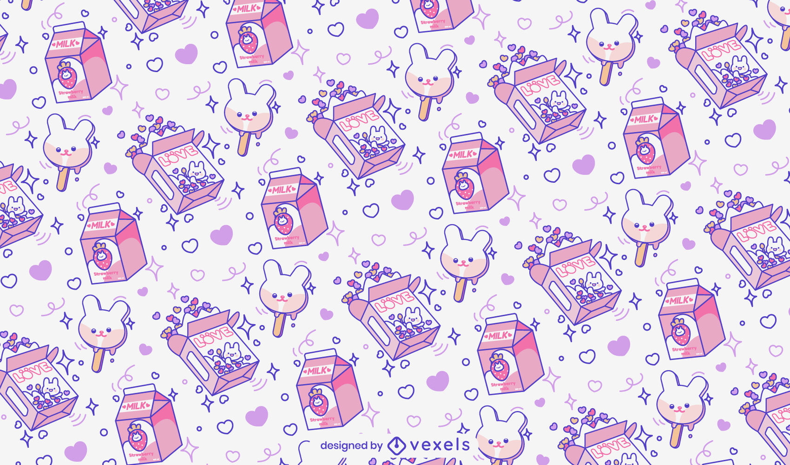 Sweet candies and desserts pattern design