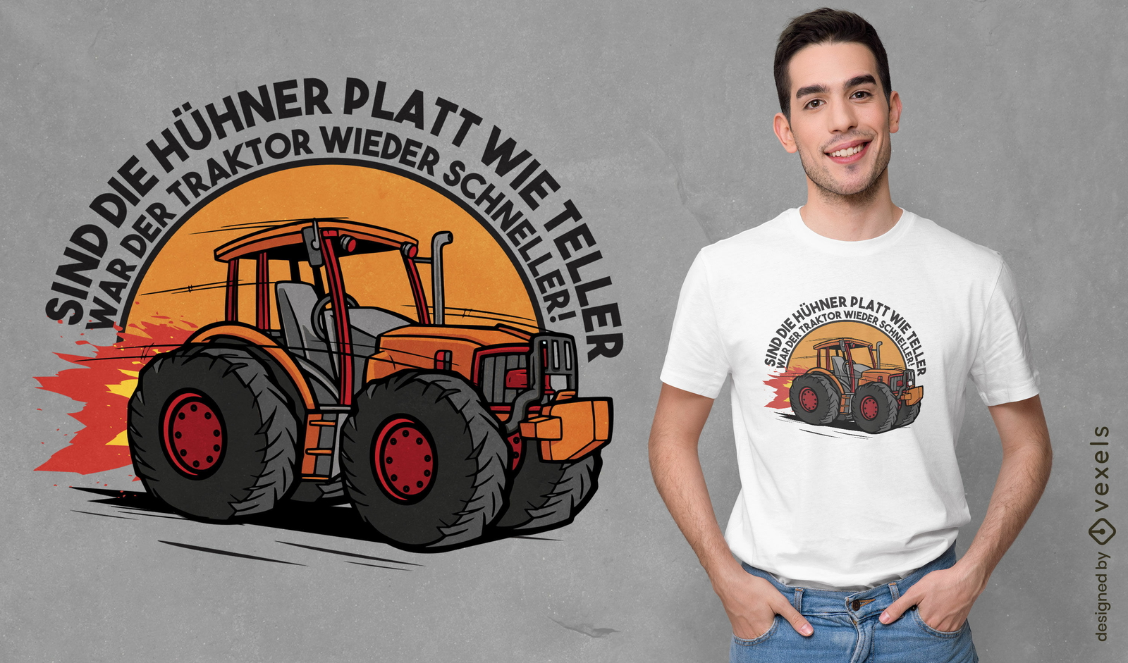 Diseño de camiseta de cita alemana de tractor