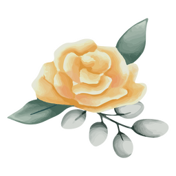 Rose textured yellow PNG Design
