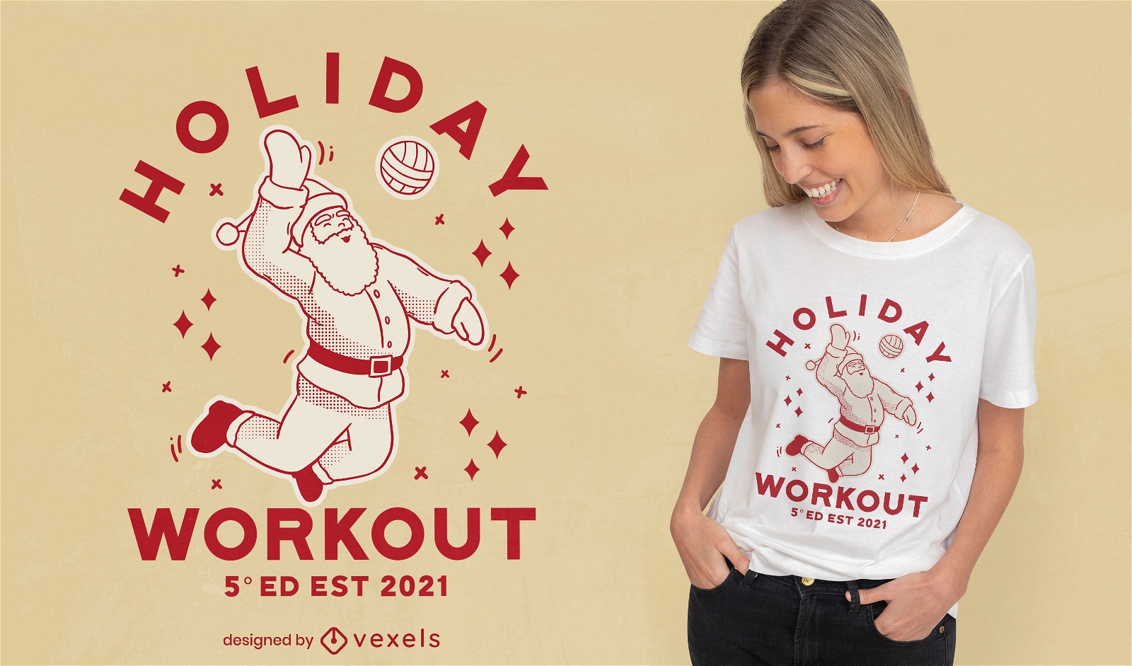 Diseño de camiseta de voleibol de Santa Claus