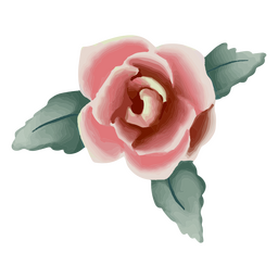 Pink rose textured with leaves PNG Design Transparent PNG