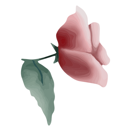 Rose textured profile PNG Design