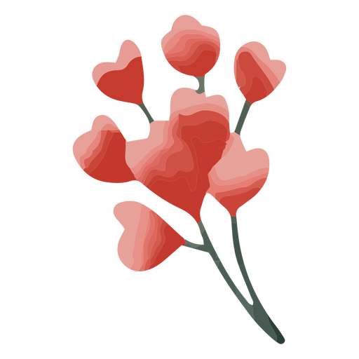 Heart rose bouquet PNG Design