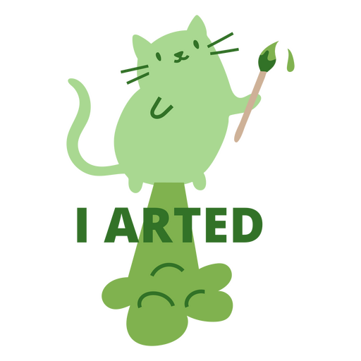 Funny art cat quote badge PNG Design