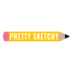 Pencil art quote badge PNG Design