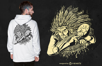Design de t-shirt de pingue-pongue nativo americano