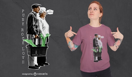 Old couple rock and roll t-shirt psd