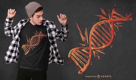 Design de camiseta com cadeia de DNA