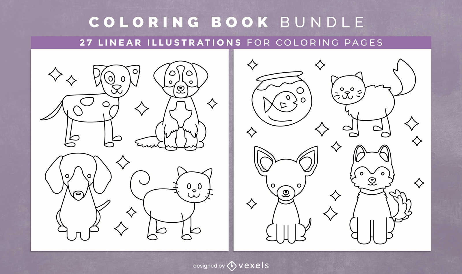 Livro de colorir para animais de estimação KDP design de interiores