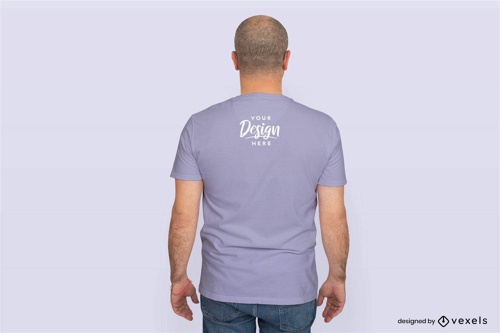 Male model back t-shirt mockup design