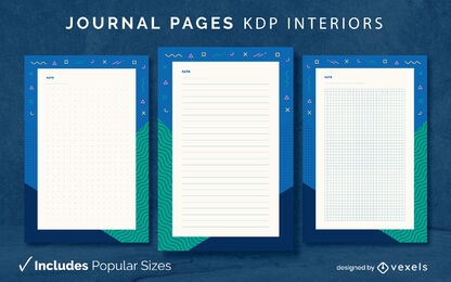 Blank journal pages template KDP interior design