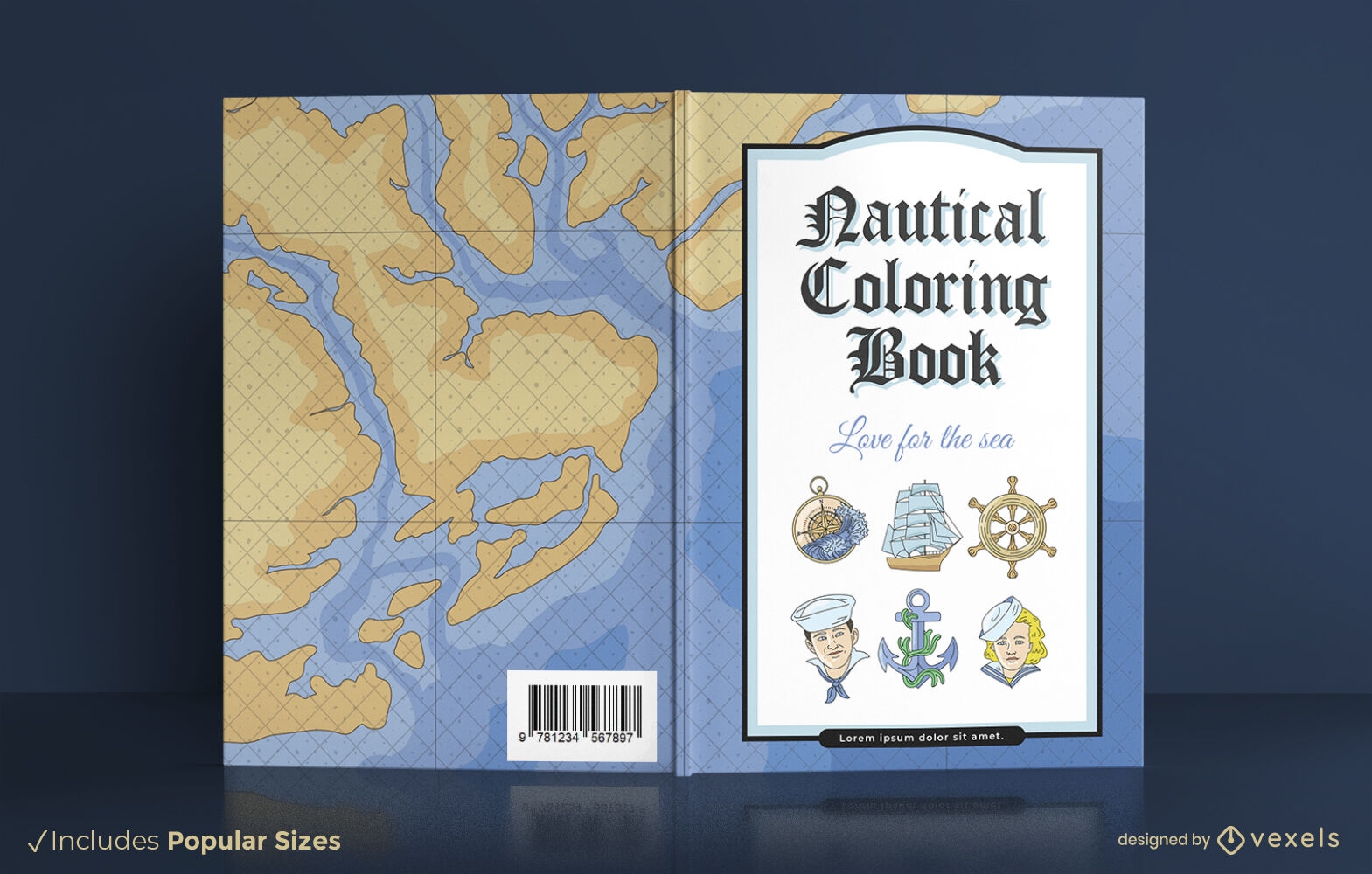 Nautical elements book cover design