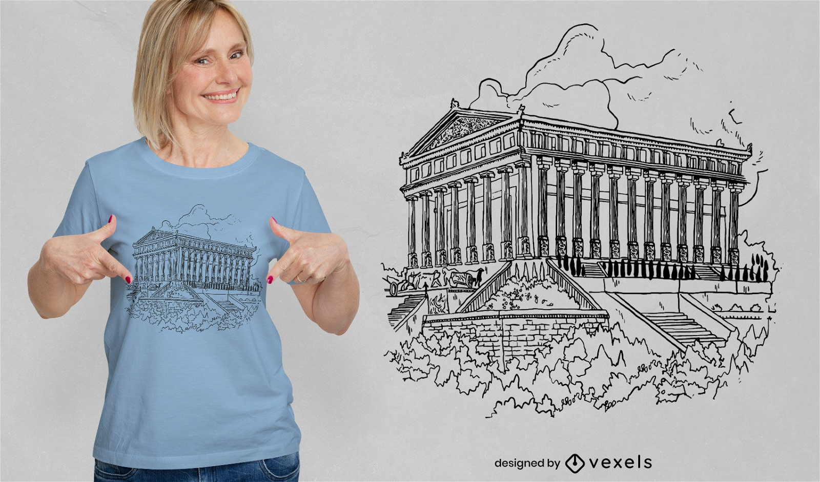 Artemis-Tempel-T-Shirt-Design