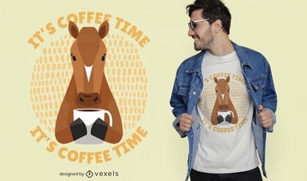 It's coffee time horse t-shirt design