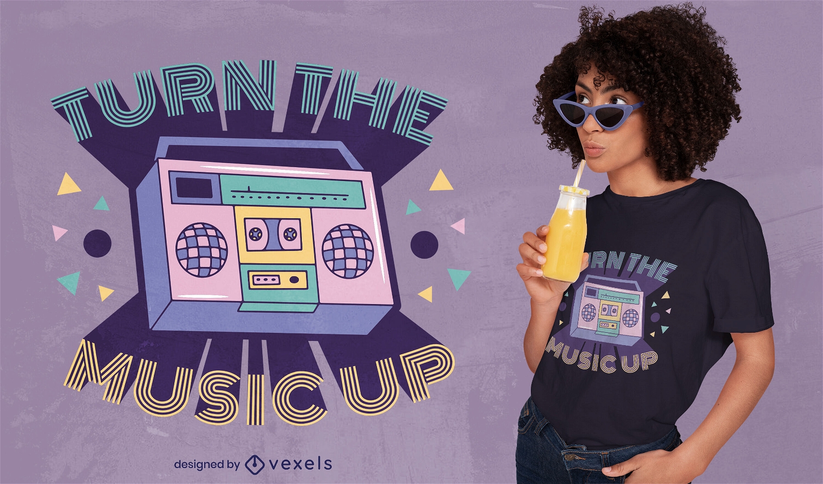 Turn the music up radio t-shirt design