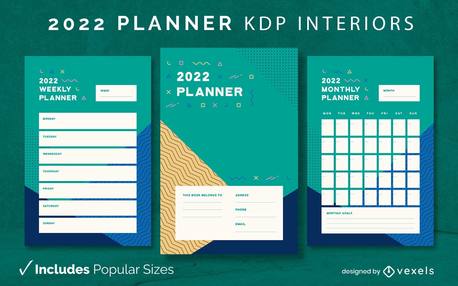 Plantilla de diseño de diario planificador 2022 KDP
