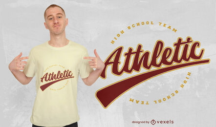 Grunge T-shirt design with running athlete