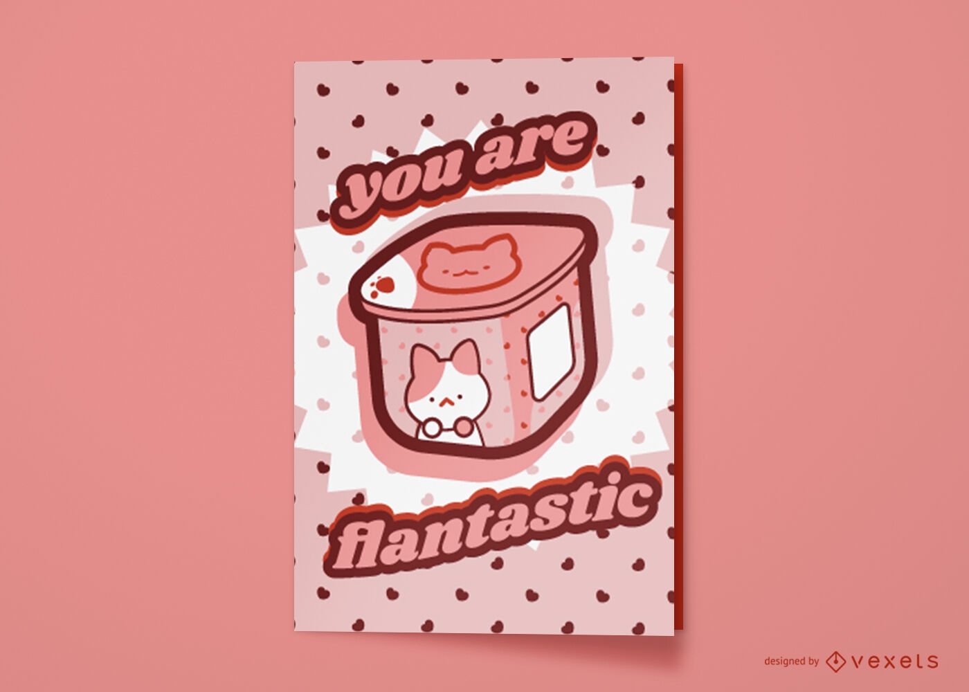 Cute flan dessert greeting card design