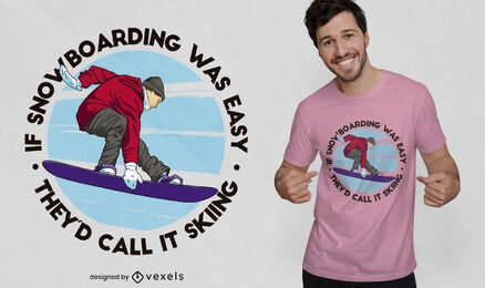 Diseño de camiseta de deporte de invierno de snowboard.