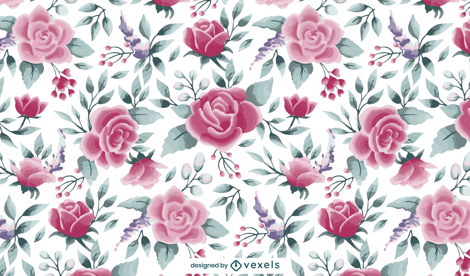 Aquarell Rosenblüten Musterdesign