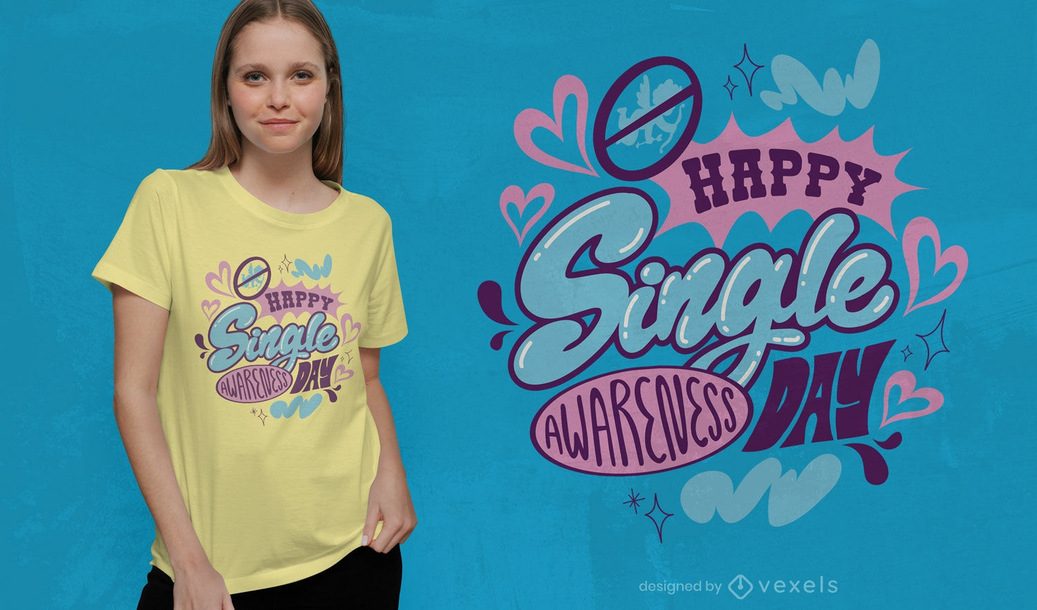 Lustiges Single-Anti-Valentinsgruß-T-Shirt-Design
