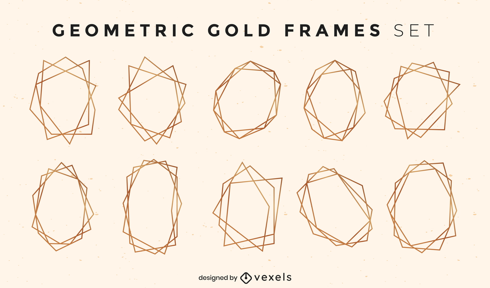 Goldenes geometrisches Rahmendekorationsset