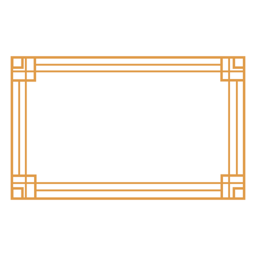 Trazo de marco art deco rectangular Diseño PNG