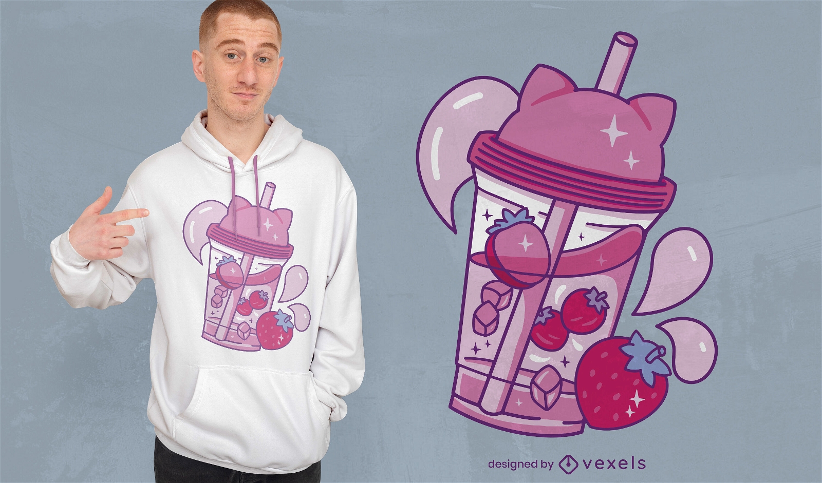Pink juice plastic cup t-shirt design