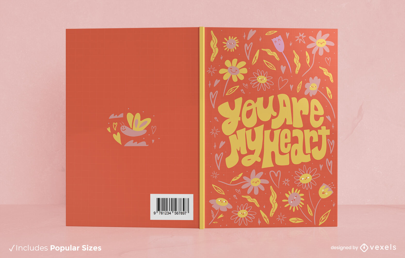 Design de capa de livro floral com citação de amor