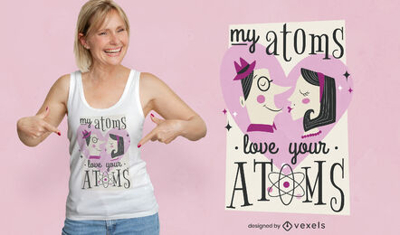Design de camiseta de casal e amantes da ciência