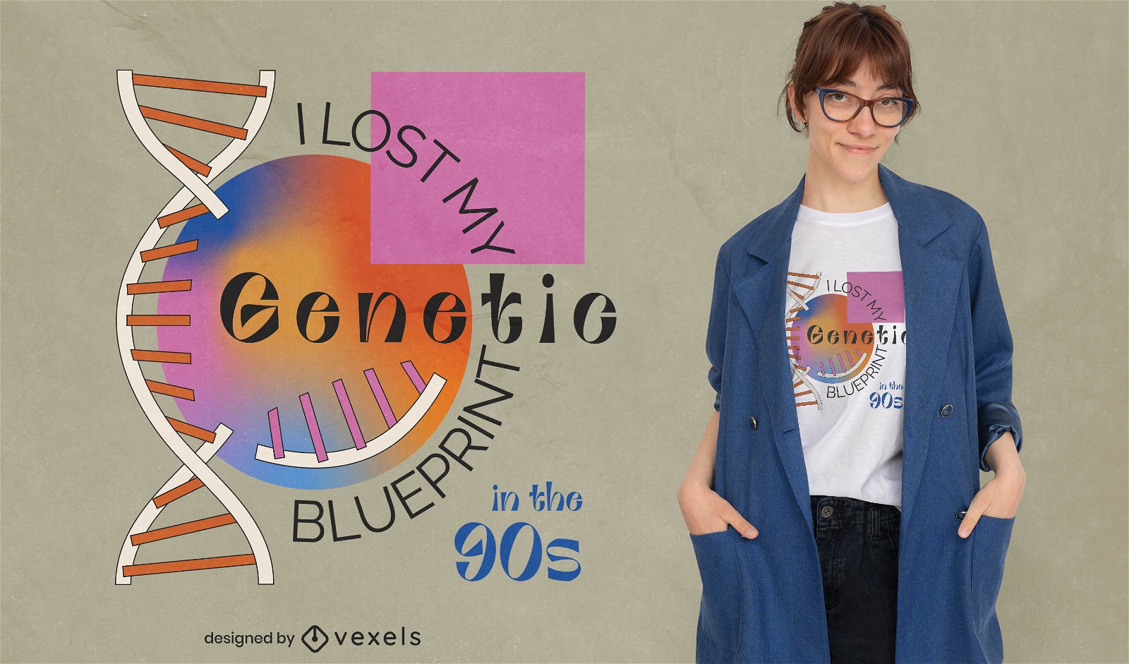 Design de camisetas de DNA para ciência genética